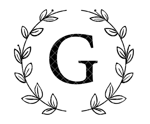 Letter G Monogram Svg Floral Wreath Svg Laurel Wreath Svg - Etsy