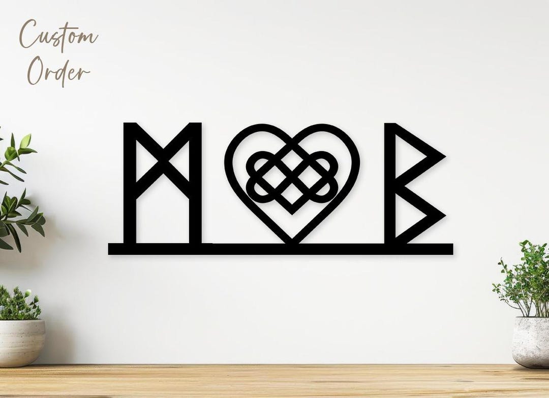 Monogram Maker Rune Custom Rune Monogram Sign Svg Png Dxf, Celtic Letters, Viking Couple ...