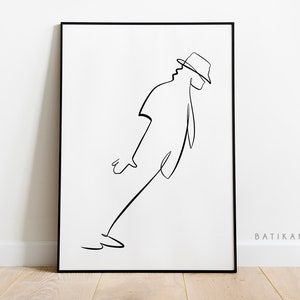 Michael Jackson Line Art, Michael Jackson Printable Art, Abstract Michael Jackson Poster, Jackson Drawing, Minimalist Art, Modern decor. image 2