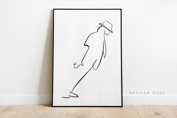 Michael Jackson Linie Kunst Michael Jackson Druckbare Kunst Etsy De