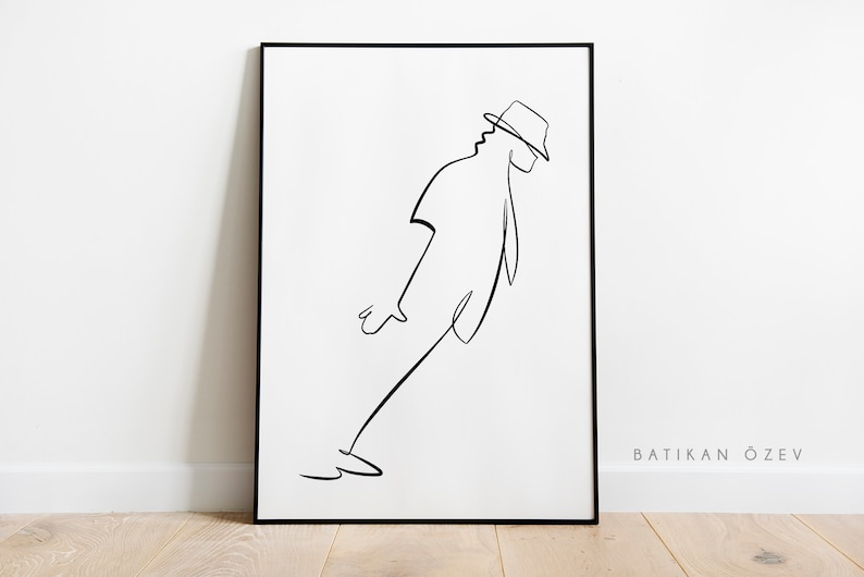 Michael Jackson Line Art, Michael Jackson Printable Art, Abstract Michael Jackson Poster, Jackson Drawing, Minimalist Art, Modern decor. image 2