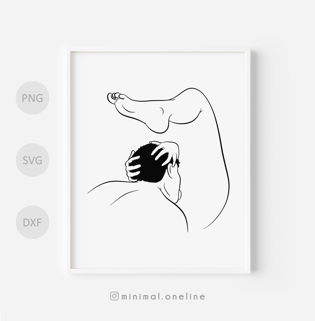 Erotic Line Art Print Oral Sex Scene Svg Minimal Erotic