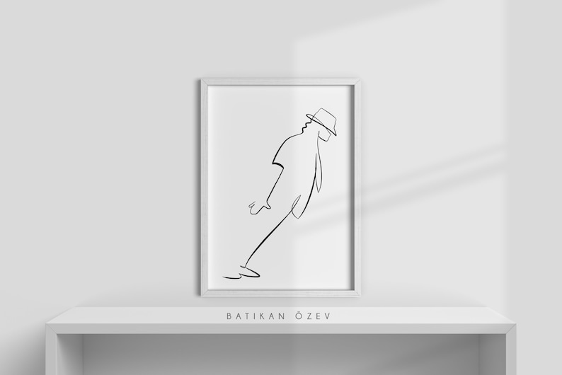 Michael Jackson Line Art, Michael Jackson Printable Art, Abstract Michael Jackson Poster, Jackson Drawing, Minimalist Art, Modern decor. image 3