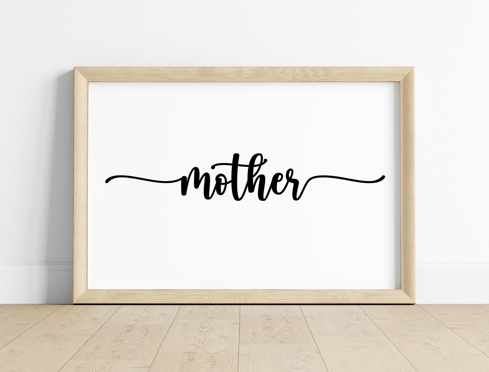 Mother In Cursive Mother Svg Png, Mother Clipart, Stylish Cursive Script Text, Digital ...