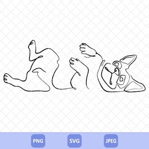 French Bulldog Line Art Svg, Frenchie Drawing Png, Bulldog Illustration, Bulldog Vector, Continuous Line, Dog Life, Cricut Cut File.
