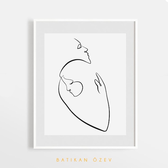 Arte de línea de amor de pareja Minimalista de una línea - Etsy México Arte de línea de amor de pareja Minimalista de una línea - Etsy México