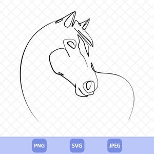 Horse Line Art Svg, Horse Drawing Png, Horse Vector Art, Minimal Horse Illustration, One Line Wall Art, Horse Art, Cricut Cut File.