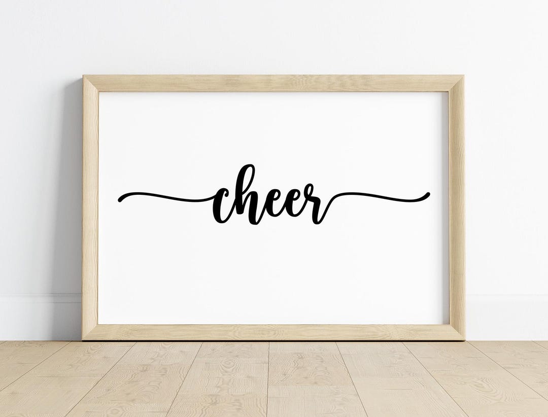 Cheer Svg Png, Cheer Clipart, Stylish Cursive Script Text, Digital ...