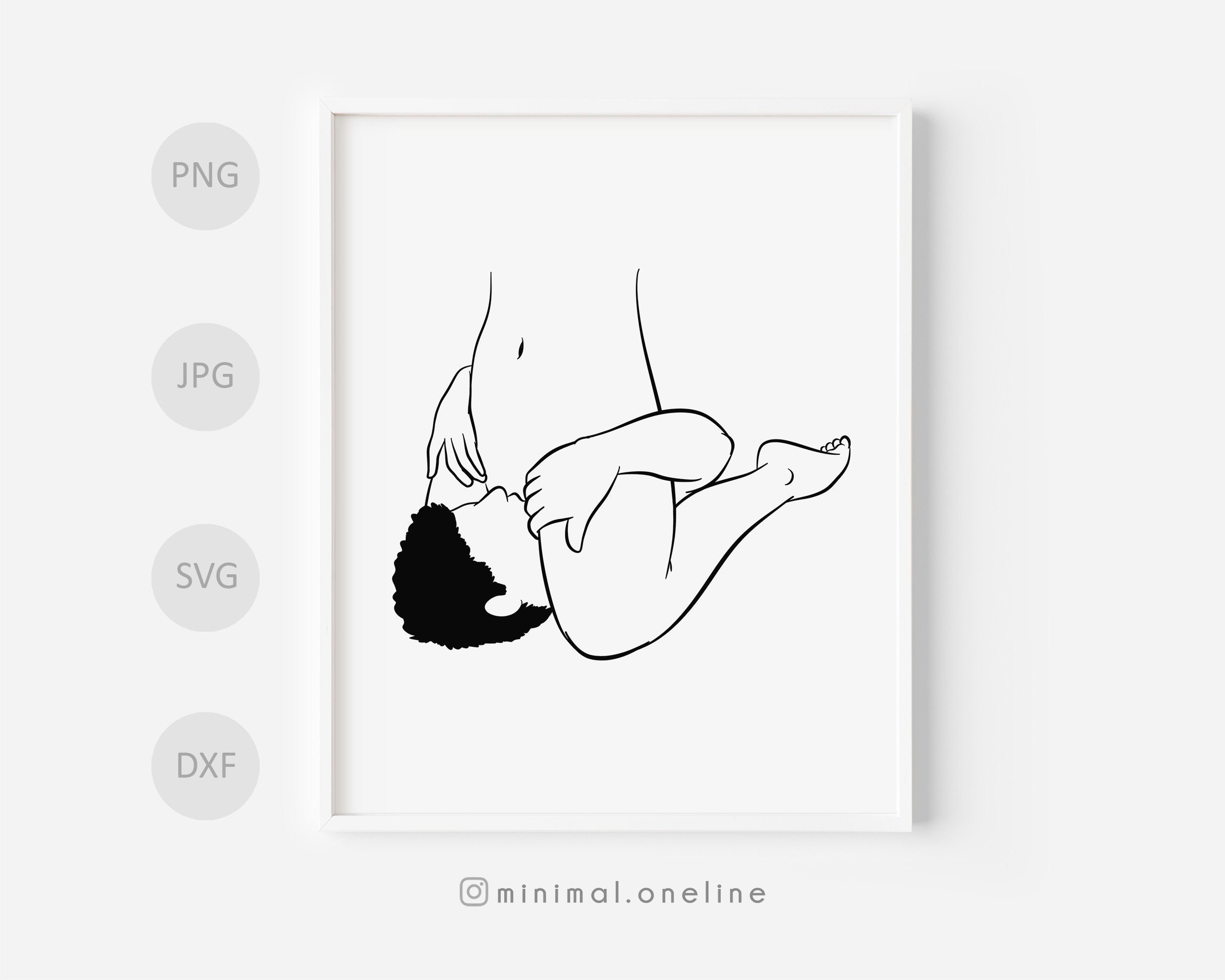 Erotic Line Art Sex Pose Svg Oral Sex Drawing Print Minimal