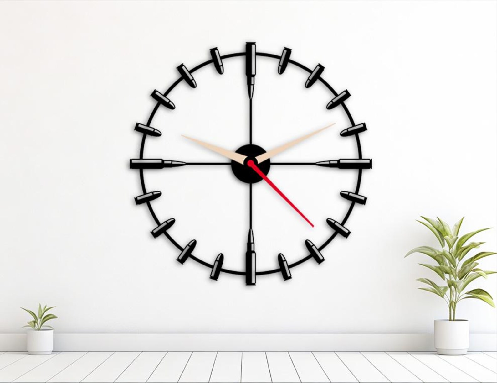 Bullets Wall Clock Face Svg Png Dxf, Armory Clock Base, Laser Cut Files ...