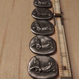 6 pewter hand cast Guardian Angels (pocket angels)