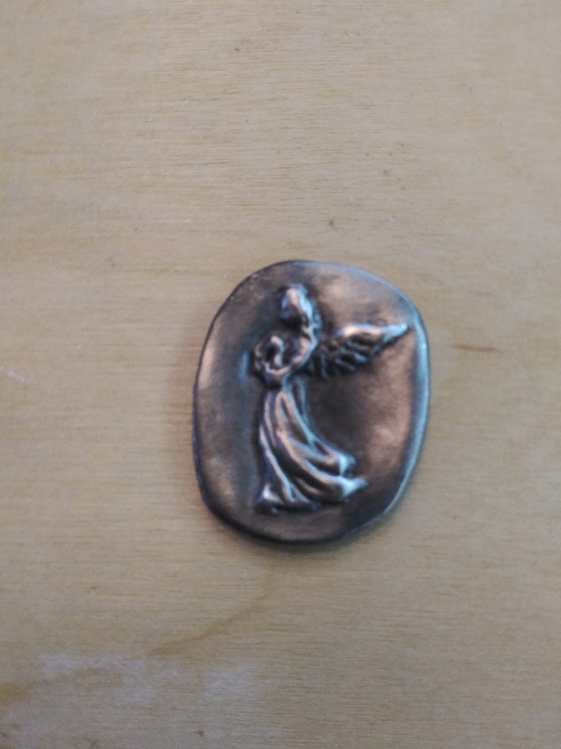 6 Pewter Hand Cast Guardian Angels pocket Angels Etsy