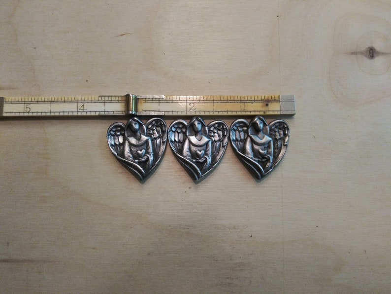 3 Pewter Hand Cast Guardian Angels pocket Angels Etsy