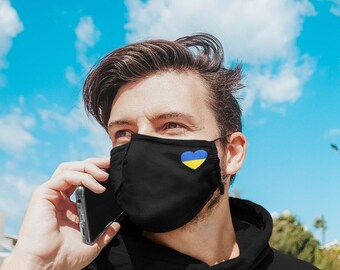 Ukraine Flag Face Mask, Ukraine face mask, Support Ukraine face mask, Stand with Ukraine mask, Washable Adjustable Elastic Ear Straps