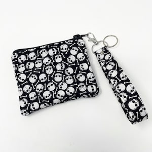 Cartera gótica, cartera de calavera, cartera de bruja, cartera de Halloween, monedero gótico, monedero, monedero, cartera pequeña con cremallera para mujer