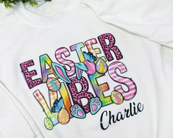 Sudadera de Pascua para mujeres, suéter de conejito personalizado, búsqueda de huevos de Pascua, sudadera con capucha de Pascua, regalo de Pascua, ropa de Pascua para mujeres acogedora y elegante