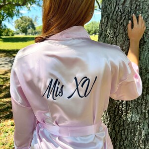 Mis Quince Años Satin Robes, Personalized Robes, Quinceañera gift, birthday gift, custom Name