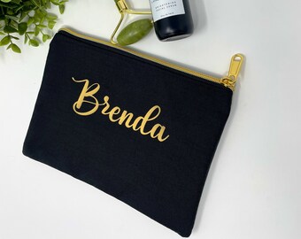 Sminkväska för brudtärneförsök, Anpassad sminkväska, Necessär med monogram, Personlig brudtärnepresent