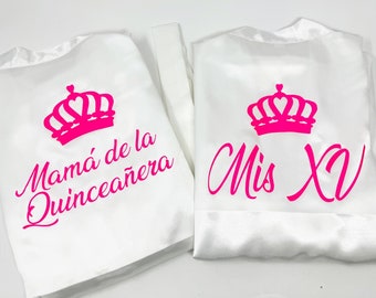 Robes en satin Mis Quince Años, robes personnalisées, cadeau Quinceañera, cadeau d'anniversaire, nom personnalisé