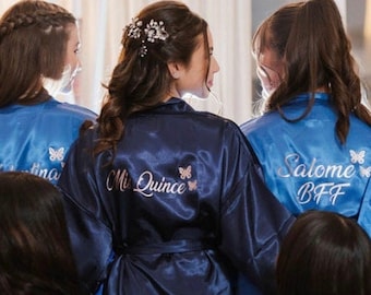 Robes en satin Mis Quince Años, robes personnalisées, cadeau Quinceañera, cadeau d'anniversaire, nom personnalisé