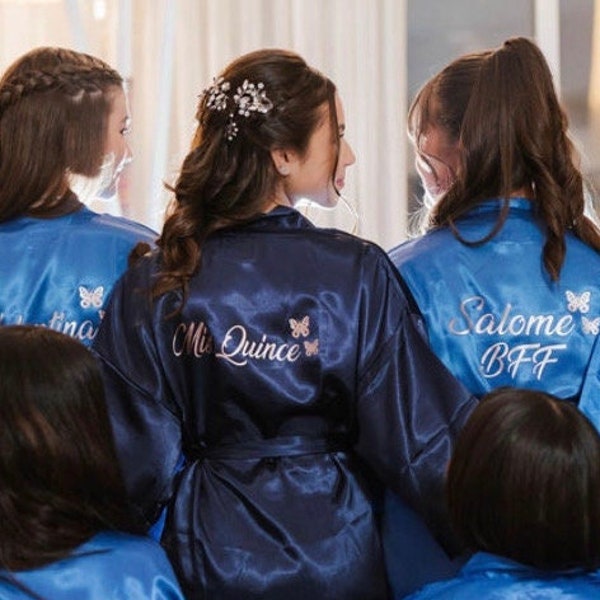 Mis Quince Años Satin Robes, Personalized Robes, Quinceañera gift, birthday gift, custom Name