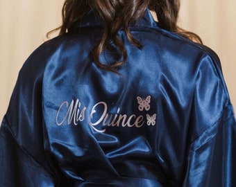 Mis Quince Años Satin Robes, Personalized Robes, Quinceañera gift, birthday gift, custom Name