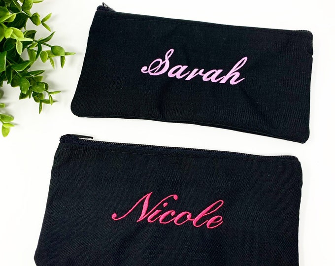 Personalized makeup bag, party gift favor for girl, Custom zipper pouch, Personalize cosmetic bag with name, gifts for her