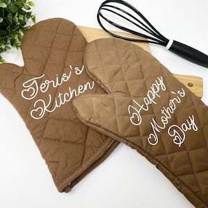 Personalisierter Ofenhandschuh, Küchenhandtuch, Küchenhandschuh Set, Oma Geschenke, Nachbar Geschenk, Familien Geschenke, Personalisierte Geschenke für Mama