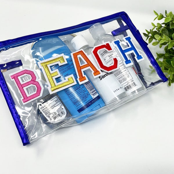 Personalized clear cosmetic bag, water resistant zipper bag, PVC transparent Makeup organizing, Custom Travel bag, Bridesmaid gift