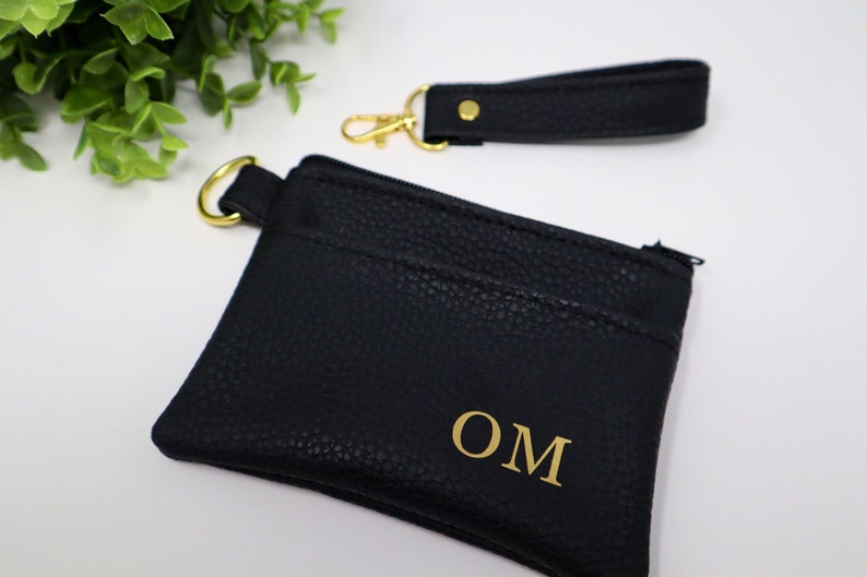 Custom card holder Personalized ID holder wristlet Customized gift for mom Card holder wallet Keychain wallet Monogrammed ID purse