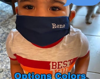 Personalized Name Face Mask for kids,  Face Mask child with name, Adjustable kids mask with 3 layers filter, Kids Face Mask, US Seller