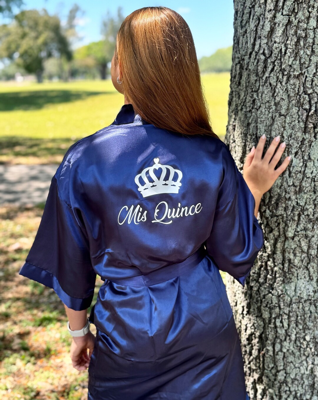 Personalized Satin Robe Quinceañera Gift Mis Quince Silk Robe Custom Name Robe Etsy