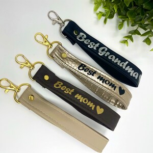 Custom keychain with name, Monogram Wristlet keychain, Mother day gift