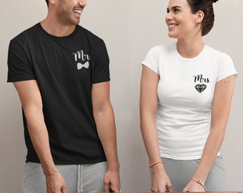 Mr and Mrs shirts, Honeymoon shirts, Wedding shirts, Just married t shirts, Wife and husband tees, Couples t-shirt