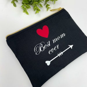 Personalized makeup bag for mom, Monogram cosmetic bag, Personalized gift for mom, Cute gift for mom, Best mom ever gift,  Bags for mom
