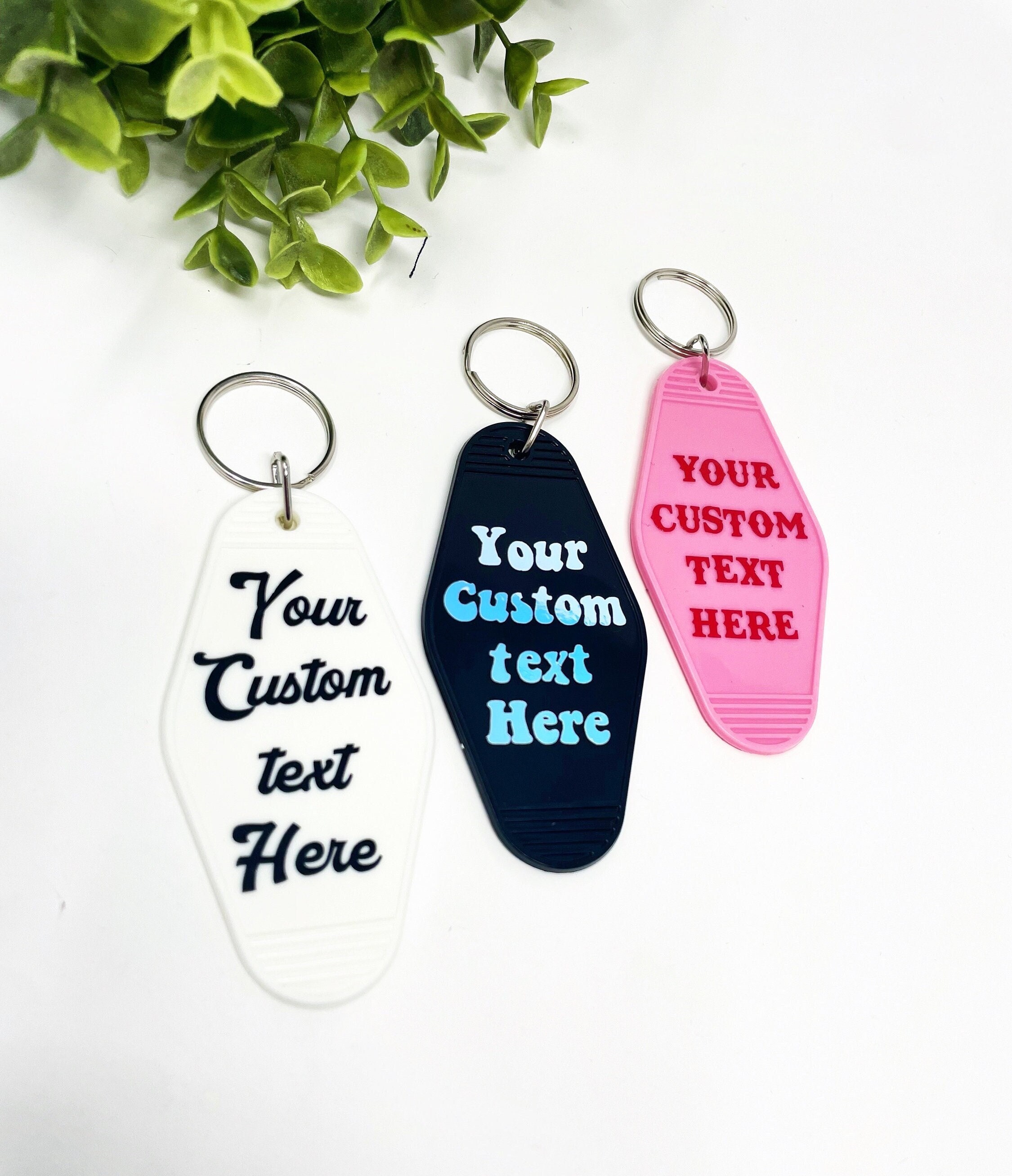 Motel keychain, Hotel keychain, Personalized keychain for women, Custom text keychain, Vintage keychains, custom gifts
