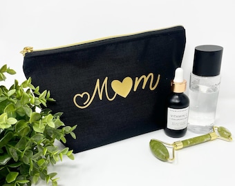 Gepersonaliseerde monogram cosmetische tas, grote toilettas, gepersonaliseerd cadeau voor moeder, Script cosmetische tas, cadeau voor moeder van dochter