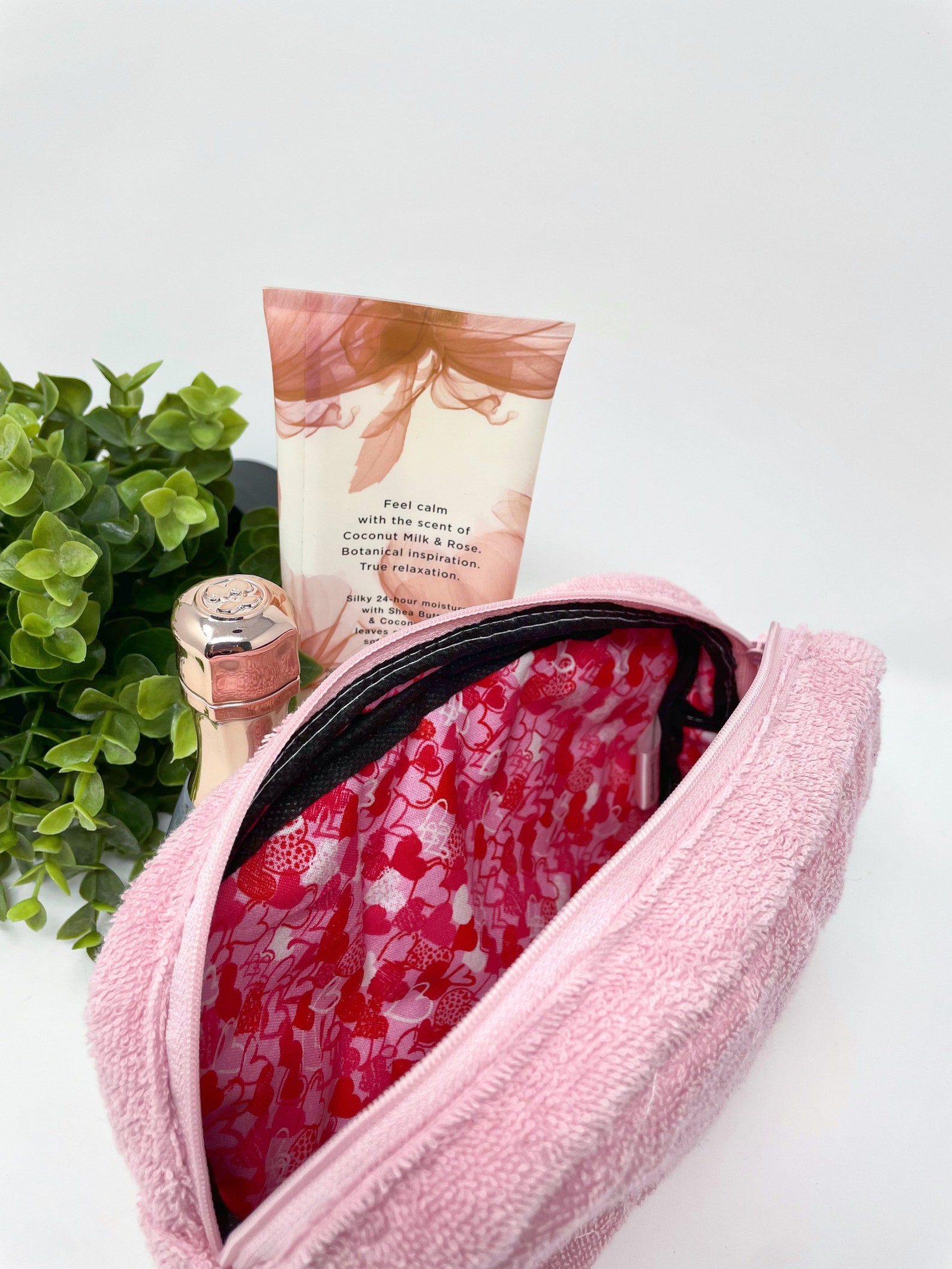 Terry Cloth Makeup Bag Terry Quilted Fabric Cosmetic Bag Etsy