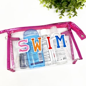 Personalized clear toiletry bag, Travel makeup bag, Snacks, sunscreen, medicines, Transparent makeup bag, Bridesmaid bags