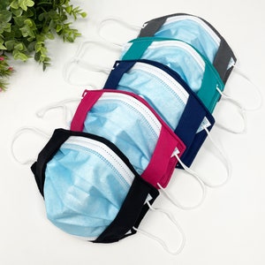 Face mask cover for disposable, Surgical adult mask cover, Solid color mask cover, Mask sleeve, 2 Layers, Men and Women size