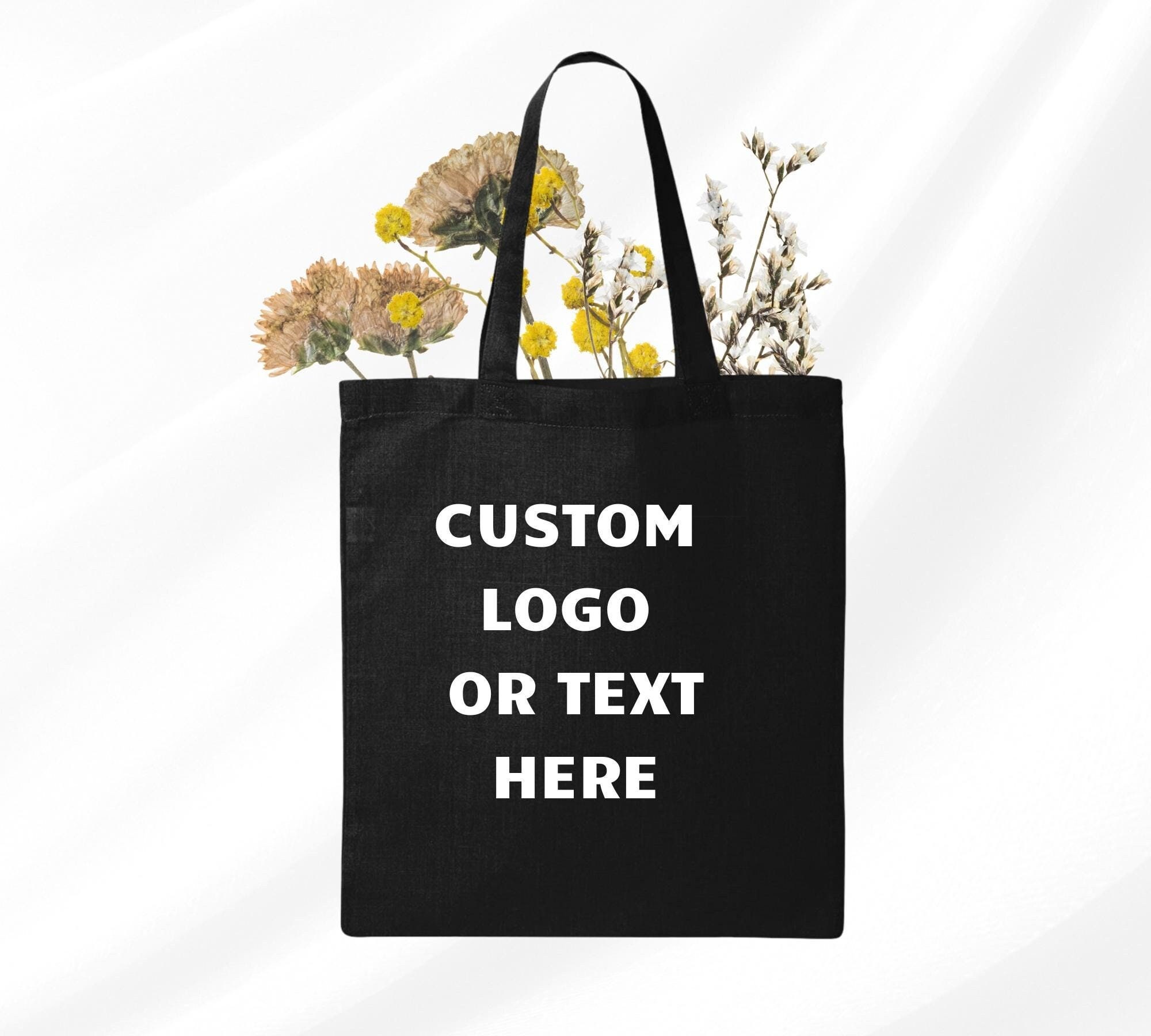 Custom tote bag with logo, Personalized Canvas Tote, Tote Bag with Text or business Logo, Bridesmaid tote bags, Wedding guest favors