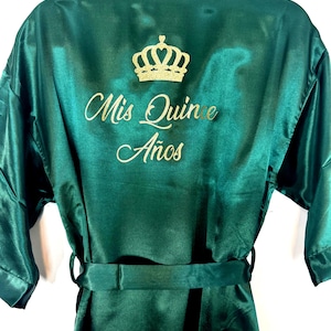 Mis Quince Años Satin Robes, Personalized Robes, Quinceañera gift, birthday gift, custom Name