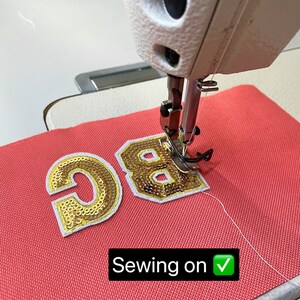 Cosmetic bag with iron on and sewing on patches