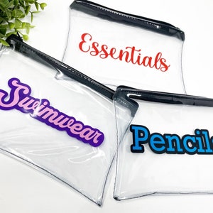 Kleine Namens-Reißverschlusstasche, Name-Lache-Tasche, Personalisierte Nasstasche, wasserfeste Tasche, Sonnencreme-Aufbewahrung, Strandtasche mit Namen, Bachelorette-Taschen