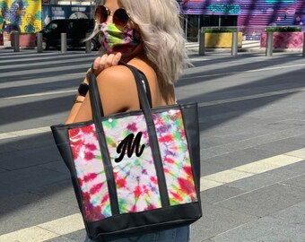 Personalized beach bag, Tie dye Tote bag, Personalized bag, Monogrammed tote bag, Bridesmaid gift, Bride shower gift, bridal gift