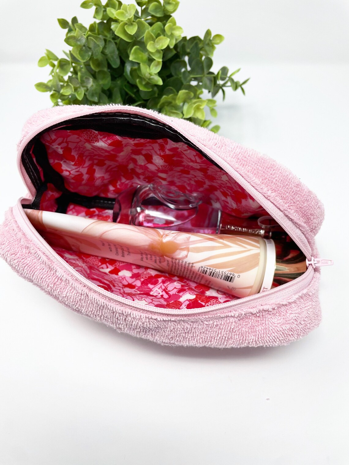 Terry Cloth Makeup Bag Terry Quilted Fabric Cosmetic Bag Etsy