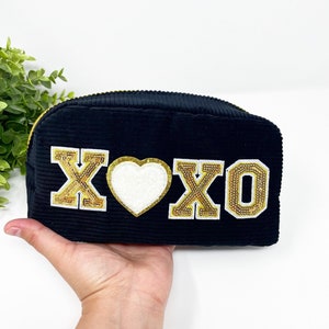 Stoney clover, Corduroy makeup bag, Varsity letters patches, Valentines day Gift, Bridesmaid Gift