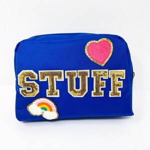 Personalized Cosmetic bag with chenille patches