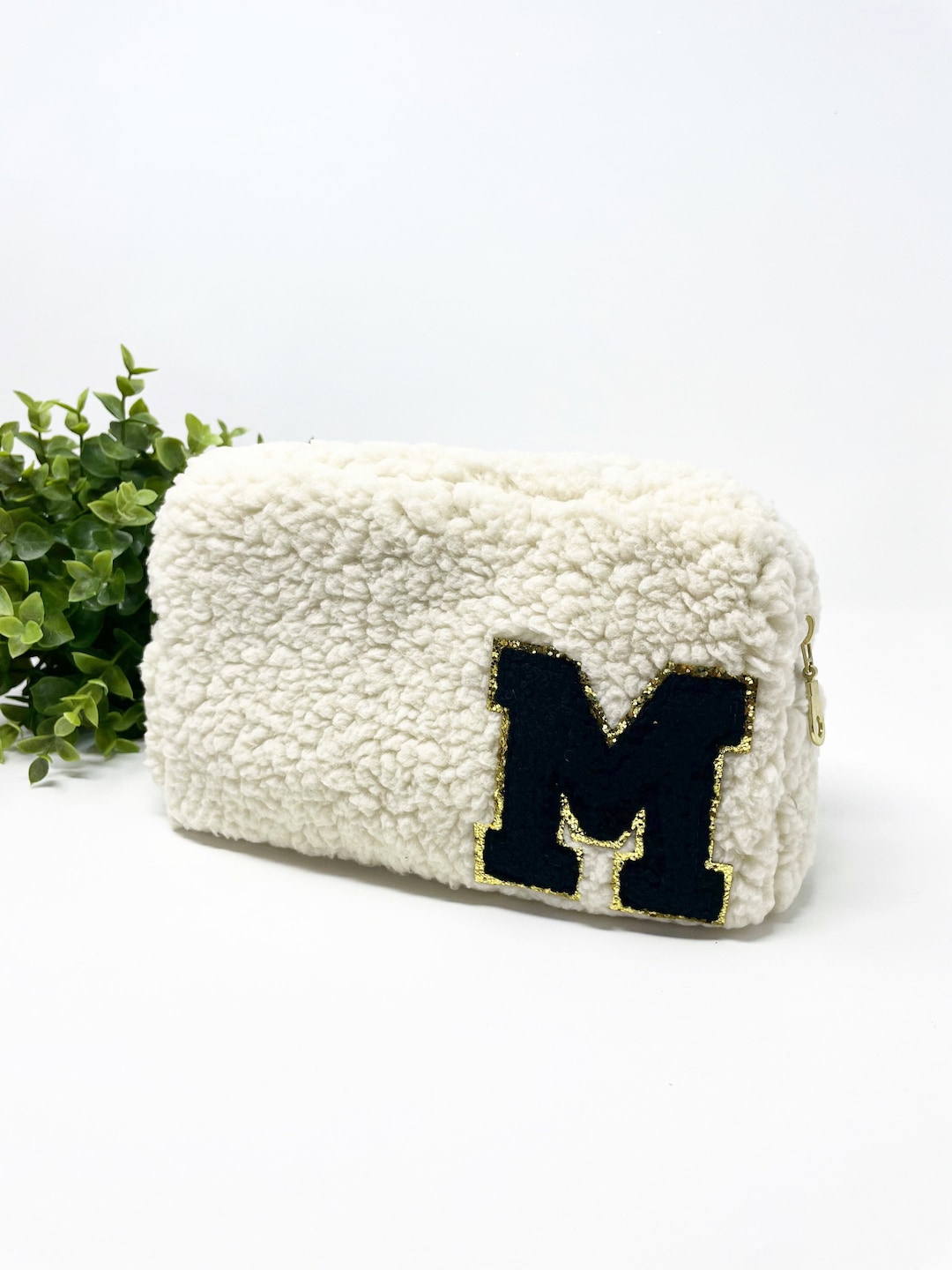 Sherpa Makeup Bag, Terry Cloth Makeup Bag, Cozy Fur Teddy Bear Cosmetic