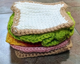 Crochet Play Sandwich: Handmade Pretend Food Toy